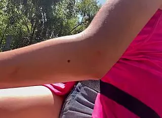 Italian big tits MILF Artemisia Love flashes boobs outdoors in the woods for fetish fun!