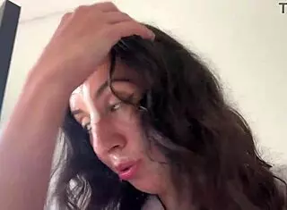 eating pizza with cum on my face in public cafe pov