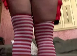 Fucking BIG TITS CURVY MOM with DEEPTHROAT TITTY FUCK and ANAL FINGER in FISHNETS STOCKINGS