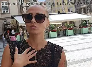 Tourist spots pornstar dominno on street and invites her to hotel for quick action