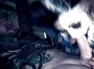 Hey check out this teasing brunette with monster cock blowjob leading to kinky cumshot 😈