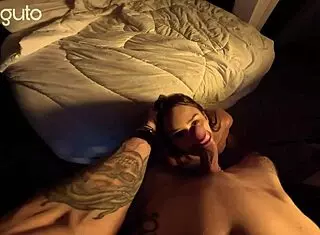 Little 18+ slut drools over big cock in homemade doggystyle creampie