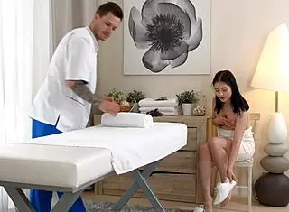 Skye Young 18+ Gets Creampied After Oiled Massage Fuck With Masseur In Trailer