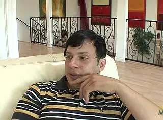 this horny brunette with her massive boobs casually seduced the guy using her impressive blowjob skills. she teased him with those juicy melons