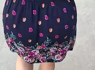 Hey, I follow and lift the skirt of this woman right on the street.