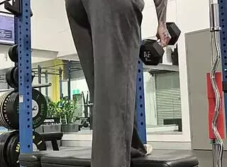 milf gym life features big ass big tits tattoo cougar in leggings workout