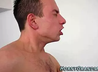 Jizzy Mouthed Granny Enjoys Sucking Action