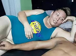 Stepmom why are you giving me such a hot deep blowjob while we watch this movie?