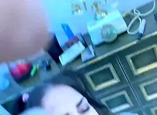 Tattooed Brunette With Big Tits Deepthroats And Swallows Two Huge Cocks In Homemade Threesome Action.