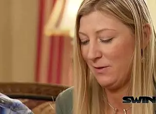 Gorgeous Brunette Milf Babes and Adorable Friends Get Pounded Doggystyle in Horny Swinger Group with Shaved Pussy Licking.