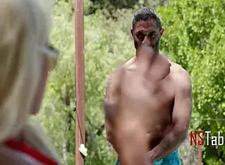 Classic Rich American Wife as Hotwife Cheats with Blonde Milf Riding Big Cock in Cowgirl Retro Style in California