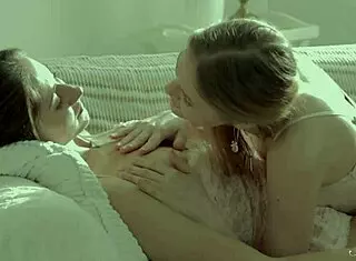 shanty a, let's fuck that cute sexy blonde and brunette pussy with strapon dildo in wet shaved lesbian lingerie action!