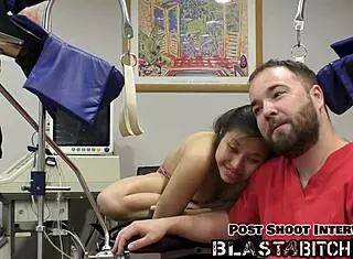 Raya Nguyen's Ass Gets Blasted With Cum In Backstage Latex Gloves Vibrator Face Fucking Scene