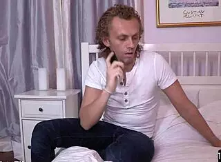 Are you sure this blindfolded Russian girlfriend won't notice cheating with masked lover in bedroom?