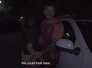 Amateur cute babe gets assfucked outdoors