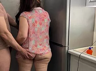 the stepmom grabs excited stepsons big cock for homemade anal blowjob leading to natural big tits mother in law taboo