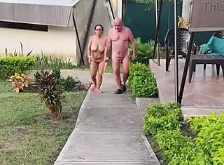 Preview shows Agarabas and Olpr welcoming viewers to hottest nudist camp with close-up pussy massage by pool