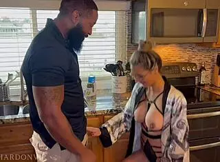 I Feel So Aroused Watching Stepmom Seduce the Plumber with Her Muscular Body and Interracial Passion.