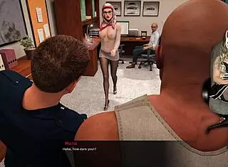 Hijab Milf Prison Guard Ditches Panties in Episode 9 While Wearing See-Through Costume at Work