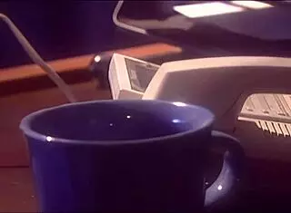 hey, you wanna watch this slutty milf secretary with big tits fuck like a total whore in fishnets?