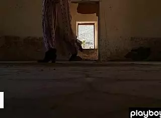 passionate all natural blonde katie jean stripping naked outdoors cooling hot body