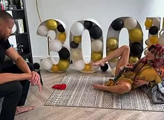 Bhabi Aaliyah Yasin celebrates with monster big black cock blowjob and interracial cumshot