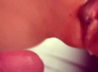 What happens when you film doggy style with macro lens on huge puffy wet pussy getting creampie?