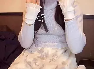 Hey, watch this glasses-wearing Japanese crossdresser quietly masturbating in a cute, solo shemale session from my personal shoot.