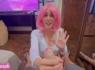 What if this virgin slut loves giving handjobs?