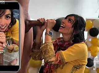 Bhabi Aaliyah Yasin celebrates with monster big black cock blowjob and interracial cumshot