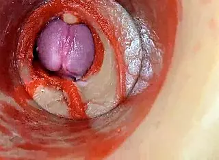 Feel that huge cock pulsing deep inside my tight wet pussy! She moans during close-up creampie insemination.