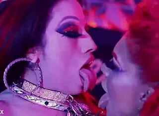 I mean these hot goth sluts with big tits and piercings get wild in lesbian shower tease with dildo