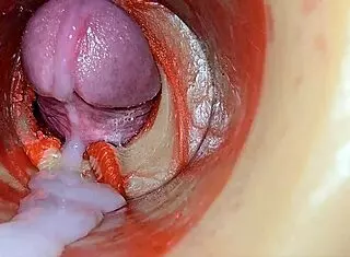 Feel that huge cock pulsing deep inside my tight wet pussy! She moans during close-up creampie insemination.