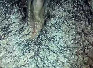 so this ebony chick starts playing with her wet hairy pussy at home. she rips clothes for solo orgasm in dripping beaver action.