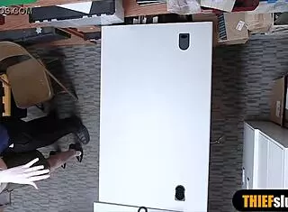 Oh man I caught this cute redhead teen shoplifter in the garage and punished her roughly doggystyle!