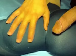 Gym girl looks hot in tight clothes so guy admires her big ass during teasing massage part one