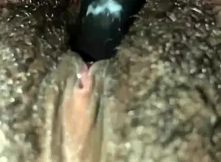 so this ebony chick starts playing with her wet hairy pussy at home. she rips clothes for solo orgasm in dripping beaver action.