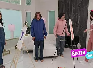 From nude painting session to riding cock in step sis swap.