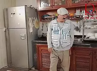 Kitchen morning turns wild with horny maid antics