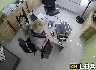 naughty office amateur bends over for agent's huge cock pov
