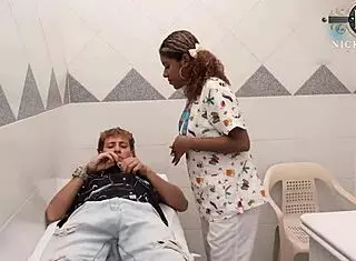 i fuck my busty ebony head nurse deepthroat rough on hospital desk screaming