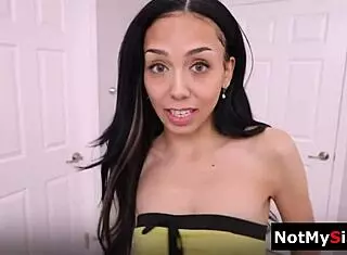 Nympho Stepsis Rides Monster Cock Bent Over Doggystyle Cowgirl