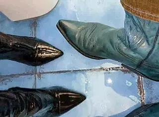 Pee Soaks Sexy Ankle Boots!