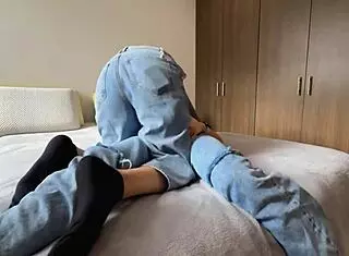 Offering cash to tourist for intense lesbian action at home