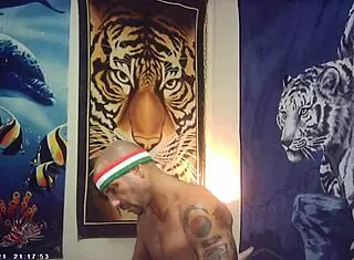 Maxxx Loadz Strokes Muscular Cock With Magic Motion Machine Backstage