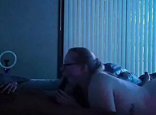 i made my neighbors girlfriend with glasses suck my big black cock to keep her secret