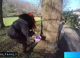 Mia Trejsi enjoys double vaginal in Easter foursome with hot redhead Katy Rose