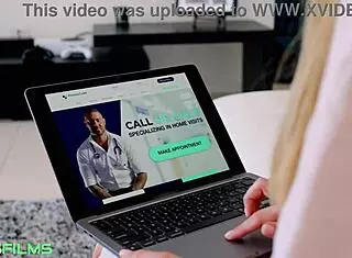 doctor pounds big titted patient's huge fake tits deepthroat cum facial