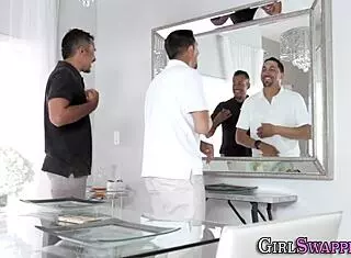 stepdaughter's small tits bounce as old man fucks her hard!