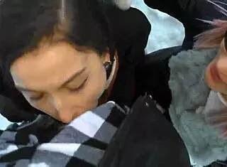 two snow sluts warm teacher's cock deepthroat